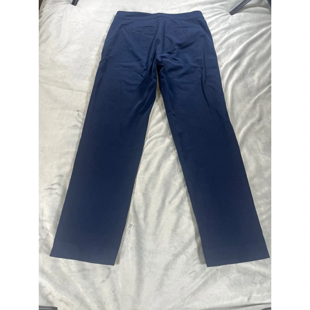 J.Crew Kate Straight Leg Ankle 4T Navy Blue Cotton Blend Office Career Work Pant